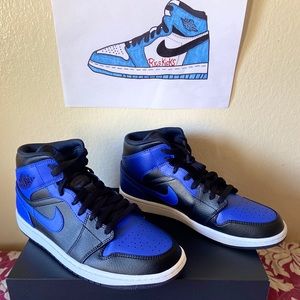 Air Jordan 1s mids hyper blue